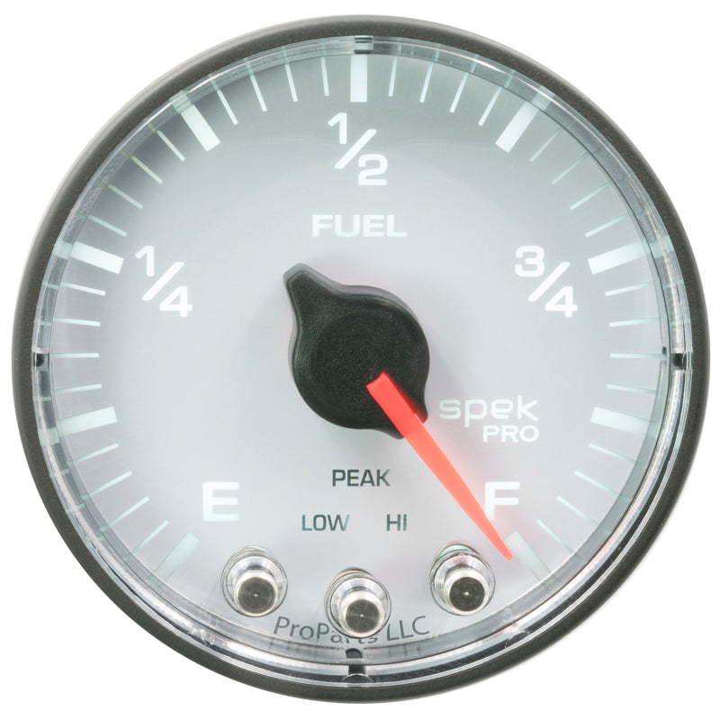 Autometer Spek-Pro Gauge Fuel Level 2 1/16in 0-270 Programmable Wht/Blk - Burkken Auto Parts