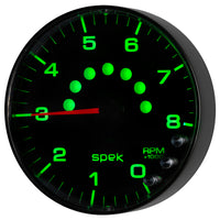Autometer Spek-Pro Gauge Tachometer 5in 8K Rpm W/Shift Light & Peak Mem Black/Black - Burkken Auto Parts