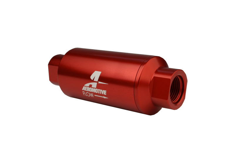 Aeromotive In-Line Filter - AN-10 size - 40 Micron SS Element - Red Anodize Finish - Burkken Auto Parts