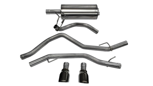 Corsa 09-18 Dodge Ram 1500 4.7L/5.7L V8 Quad/Crew Cab/Short Bed Black Dual Rear Exit Cat-Back Exhaus - Burkken Auto Parts