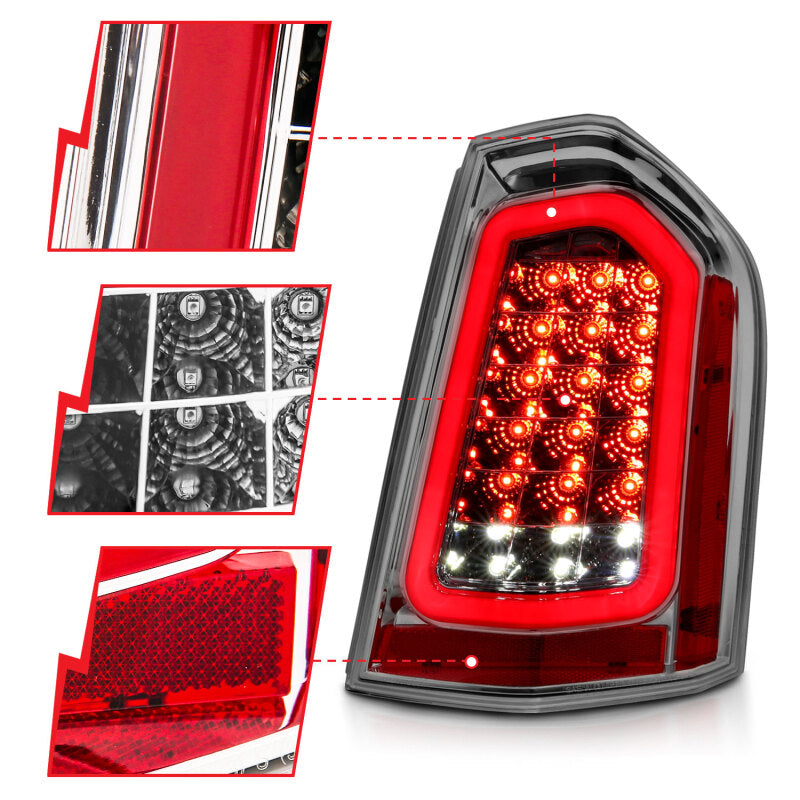 ANZO 11-14 Chrysler 300 LED Taillights Chrome w/ Sequential - Burkken Auto Parts