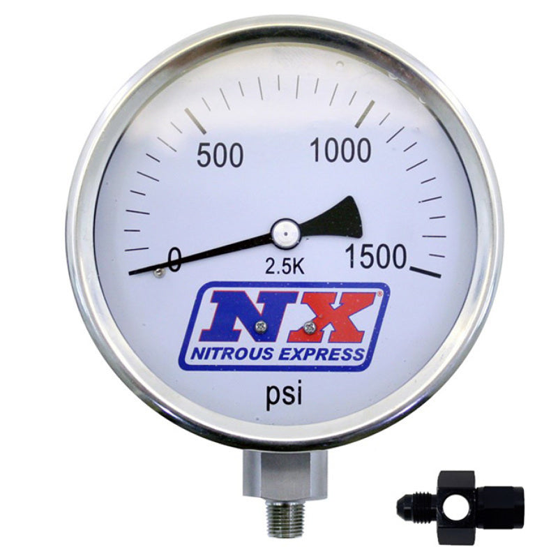 Nitrous Express Nitrous Pressure Gauge 4in-High Accuracy 6AN - Burkken Auto Parts