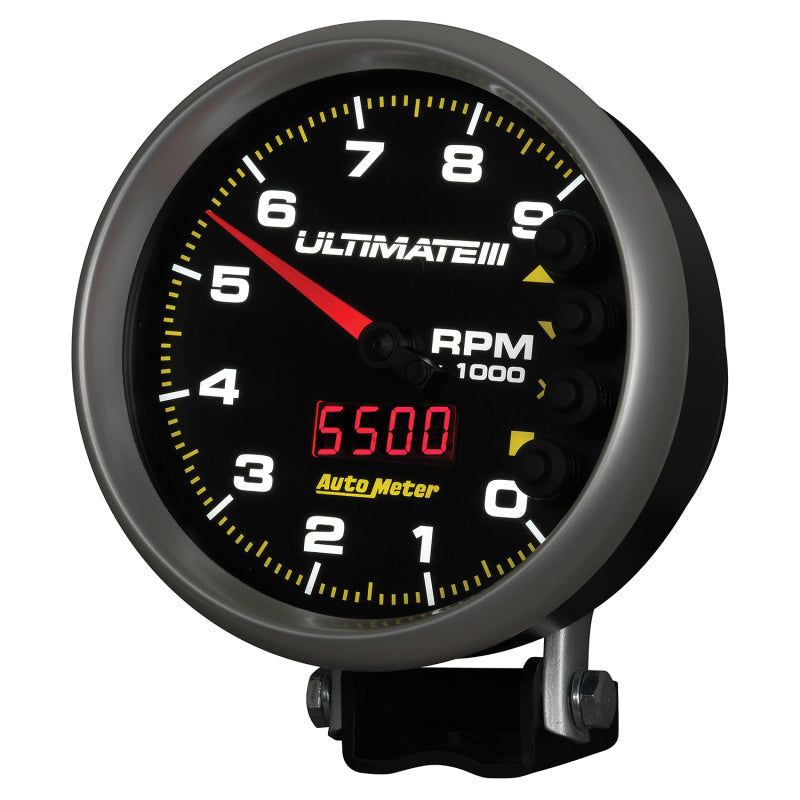 Autometer 5 inch Ultimate III Playback Tachometer 9000 RPM - Black - Burkken Auto Parts