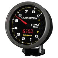 Autometer 5 inch Ultimate III Playback Tachometer 9000 RPM - Black - Burkken Auto Parts