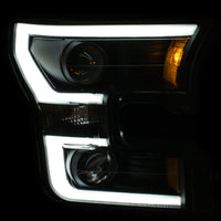 ANZO 2015-2016 Ford F-150 Projector Headlights w/ Plank Style Design Black w/ Amber - Burkken Auto Parts
