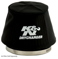 K&N Black Drycharger 6.25in Base ID / 4.375in Top ID / 4.125in Height Air Filter Wrap - Burkken Auto Parts