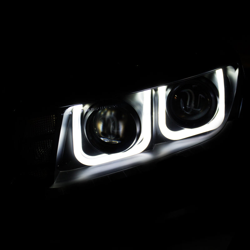 ANZO 2014-2015 Chevrolet Camaro Projector Headlights w/ U-Bar Black - Burkken Auto Parts