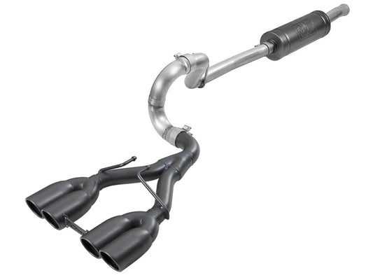 aFe Rebel Series 2.5in. 304 SS C/B Exhaust System 2018 Jeep Wrangler (JL) V6-3.6L - Black Tip - Burkken Auto Parts