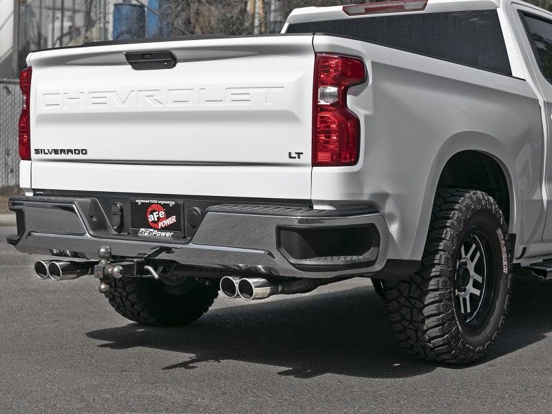 aFe Gemini XV 3in 304 SS Cat-Back Exhaust w/ Cutout 19-21 GM Silverado/Sierra 1500 V8- w/ Black Tips - Burkken Auto Parts