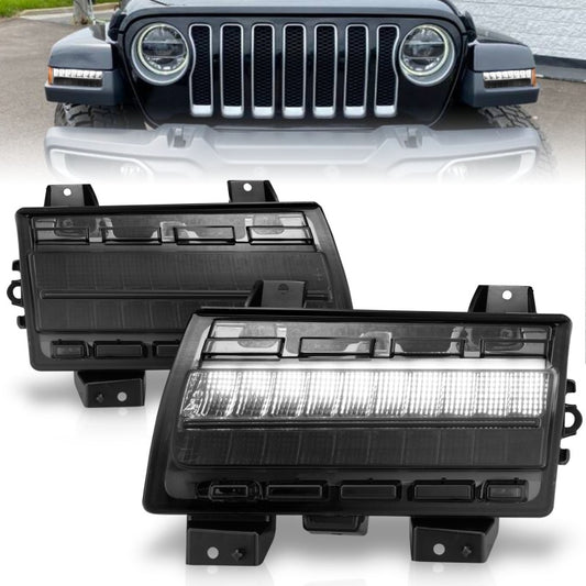 ANZO Wrangler 18-21/Gladiator 20+ LED Side Marker Lights Smoke w Sequential Signal - Burkken Auto Parts