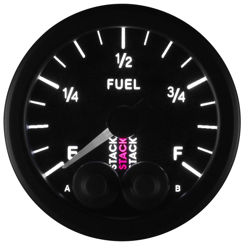Autometer Stack 52mm 0-280 Ohm Programmable Pro-Control Fuel Level Gauge - Black - Burkken Auto Parts