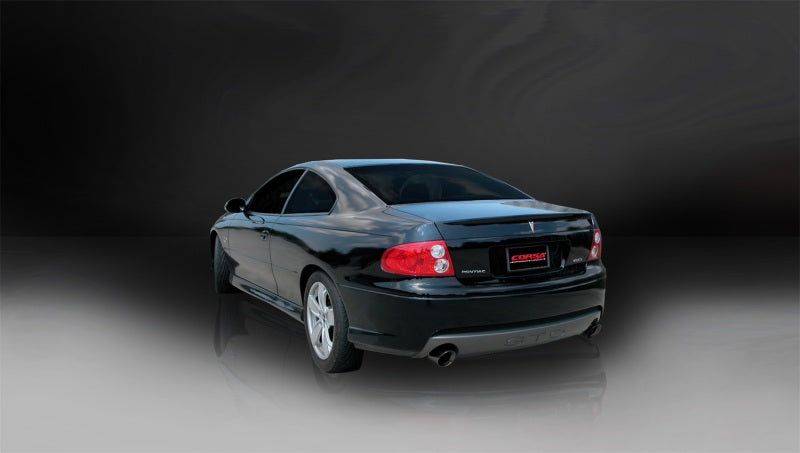 Corsa 05-06 Pontiac GTO 6L V8 2.5in Sport Cat-Back Exhaust + XPipe w/Dual Exit Single 4in BlackTips - Burkken Auto Parts