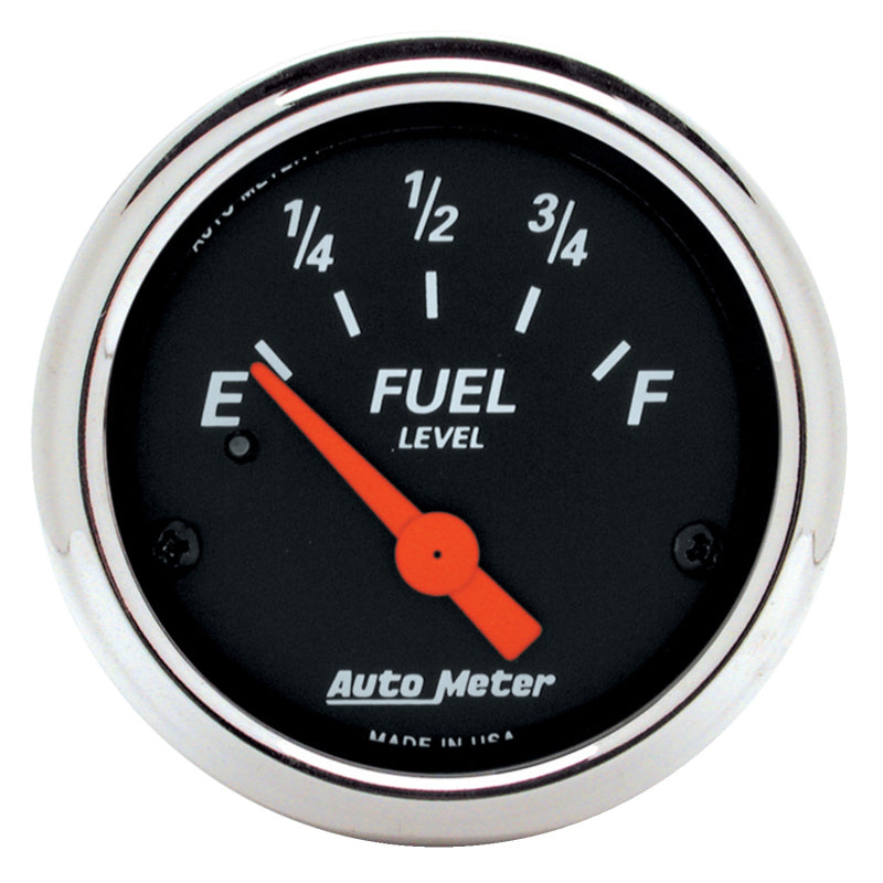 Autometer Designer Black  2-1/16in Black Fuel Level Gauge - Burkken Auto Parts