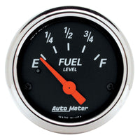 Autometer Designer Black  2-1/16in Black Fuel Level Gauge - Burkken Auto Parts