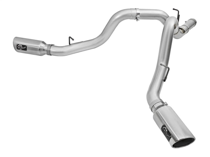 aFe Atlas Exhaust 4in Dual DPF-Back Al Steel w/ Pol Tips 16-17 GM Diesel Truck V8-6.6L (td) LML - Burkken Auto Parts