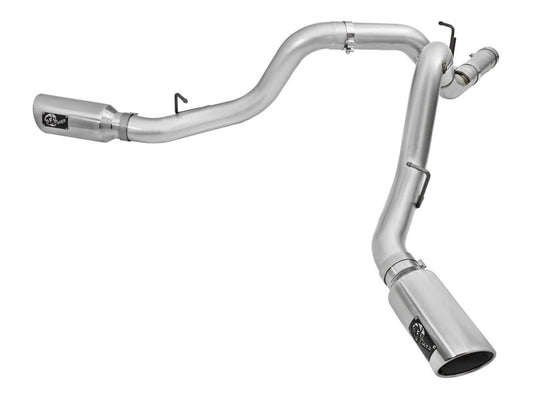 aFe Atlas Exhaust 4in Dual DPF-Back Al Steel w/ Pol Tips 16-17 GM Diesel Truck V8-6.6L (td) LML - Burkken Auto Parts