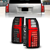 ANZO 15-20 Chevrolet Tahoe Sequential LED Tube Taillights Black - Burkken Auto Parts