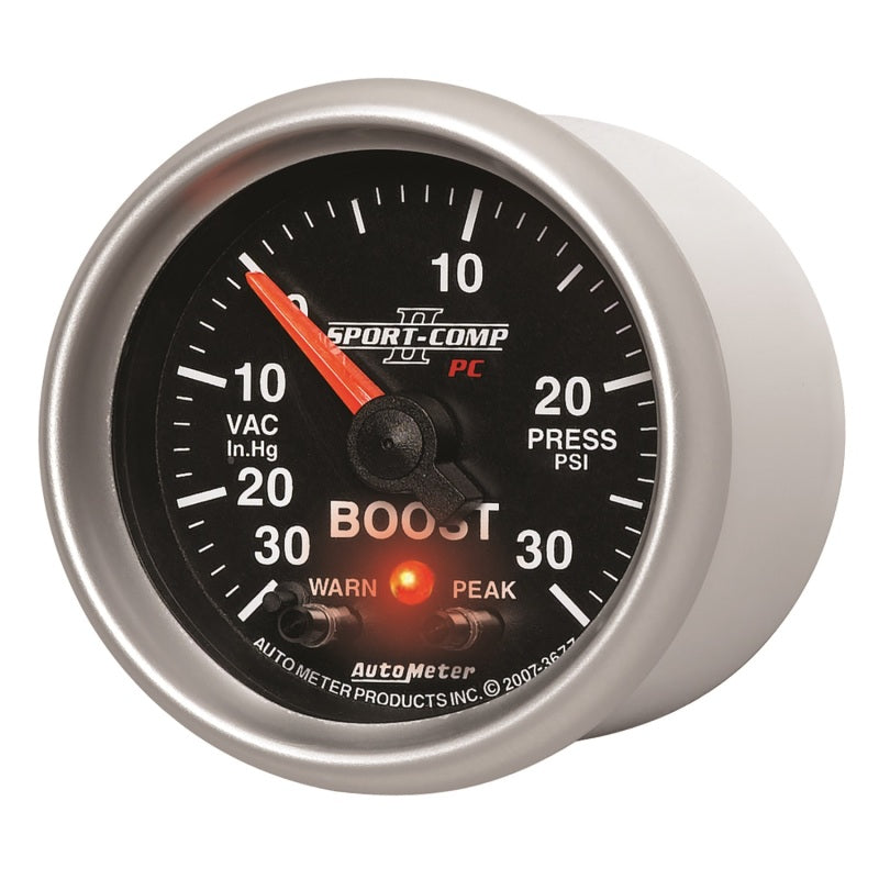 Autometer Sport-Comp II 52mm 30 IN HG / 30 PSI Electronic Boost/Vacuum Gauge - Burkken Auto Parts