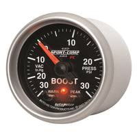 Autometer Sport-Comp II 52mm 30 IN HG / 30 PSI Electronic Boost/Vacuum Gauge - Burkken Auto Parts