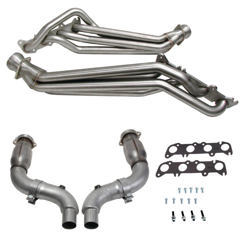 BBK 15-23 Ford Mustang GT 1-3/4 Long Tube Headers w/High Flow Catted Mid Pipe (304SS) - Burkken Auto Parts