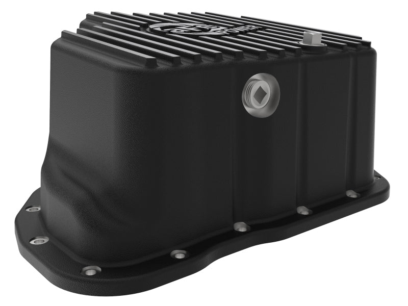 aFe POWER GM Diesel Trucks 01-10 V8-6.6L (td) Pro Series Engine Oil Pan Black w/ Machined Fins - Burkken Auto Parts