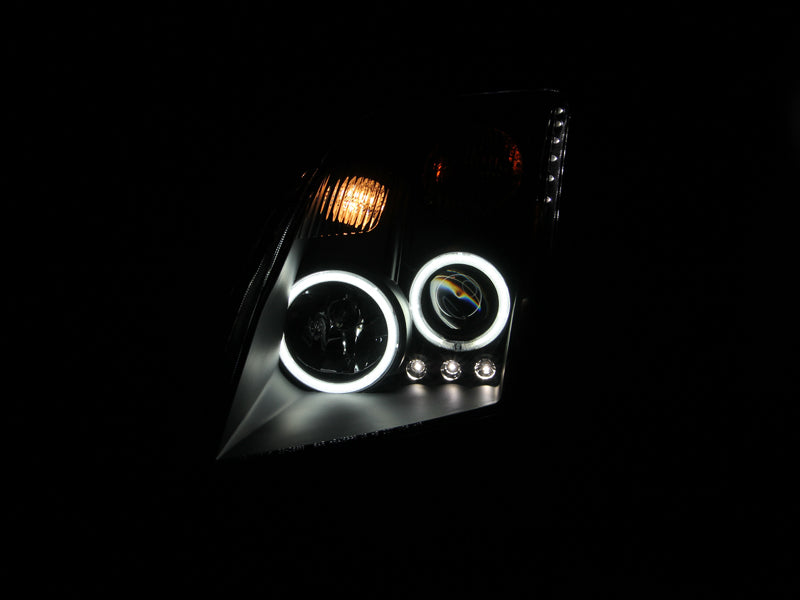 ANZO 2007-2012 Nissan Sentra Projector Headlights Black - Burkken Auto Parts