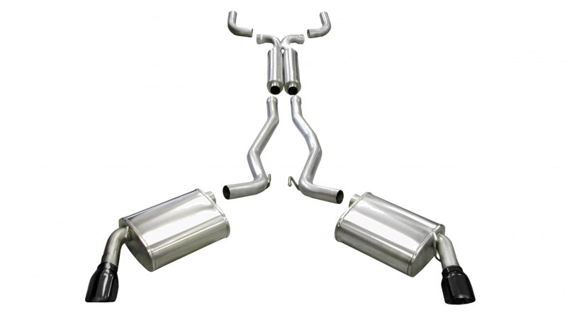 Corsa 2010-2015 Chevrolet Camaro Coupe SS 6.2L V8 Auto Black Sport Cat-Back + XO Exhaust - Burkken Auto Parts