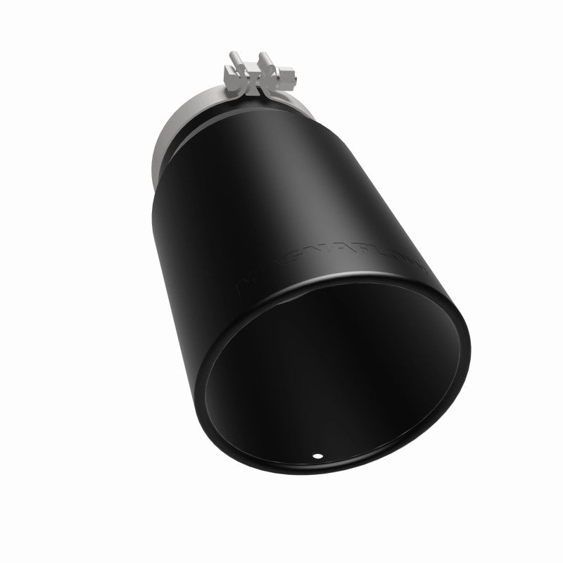 MagnaFlow Tip Stainless Black Coated Single Wall Round Single Outlet 6in Dia 5in Inlet 13in L - Burkken Auto Parts