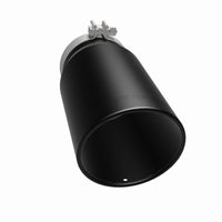 MagnaFlow Tip Stainless Black Coated Single Wall Round Single Outlet 6in Dia 5in Inlet 13in L - Burkken Auto Parts