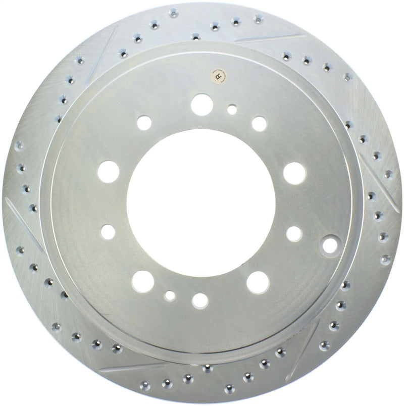 StopTech Select Sport 13-17 Toyota Land Cruiser Drilled / Slotted Rear Passenger-Side Brake Rotor - Burkken Auto Parts