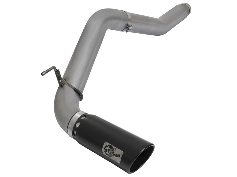 aFe LARGE BORE HD 5in DPF-Back SS Exhaust w/ Black Tip 2016 Nissan Titan 5.0L V8 (td) CC SB - Burkken Auto Parts