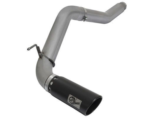 aFe LARGE BORE HD 5in DPF-Back SS Exhaust w/ Black Tip 2016 Nissan Titan 5.0L V8 (td) CC SB - Burkken Auto Parts