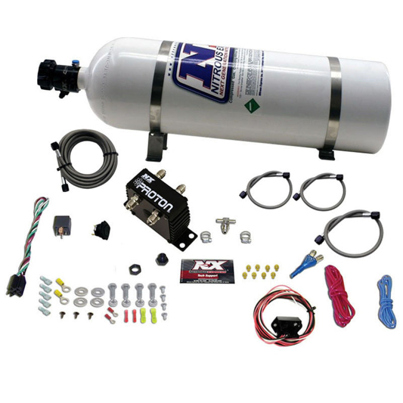 Nitrous Express Proton Fly By Wire Nitrous Kit w/15lb Bottle - Burkken Auto Parts