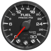 Autometer Spek-Pro Gauge Fuel Press 2 1/16in 30psi Stepper Motor W/Peak & Warn Blk/Blk - Burkken Auto Parts