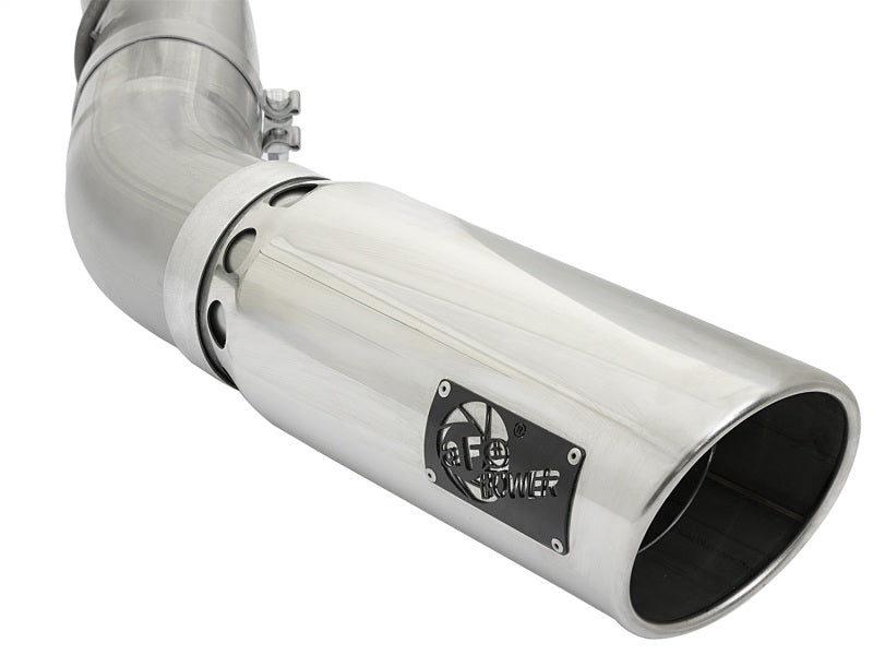 aFe ATLAS 5in DPF-Back Aluminized Steel Exhaust System w/Polished Tips 2017 GM Duramax 6.6L (td) L5P - Burkken Auto Parts