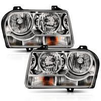 ANZO 2005-2010 Chrysler 300 Crystal Headlight Chrome Amber - Burkken Auto Parts