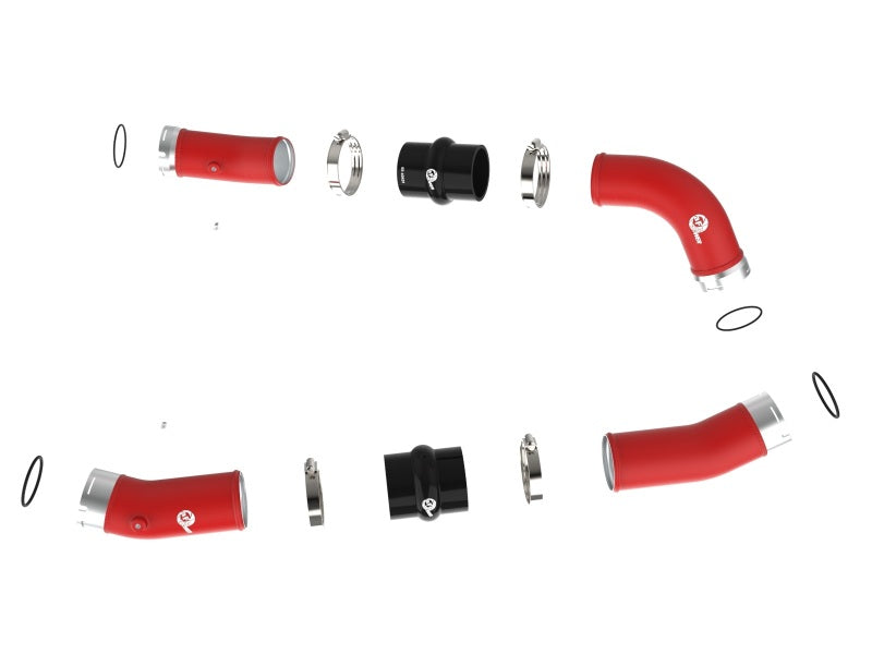 aFe 2024+ Toyota Tacoma BladeRunner  2.5in & 3in Aluminum Hot & Cold Charge Pipe Kit - Red - Burkken Auto Parts