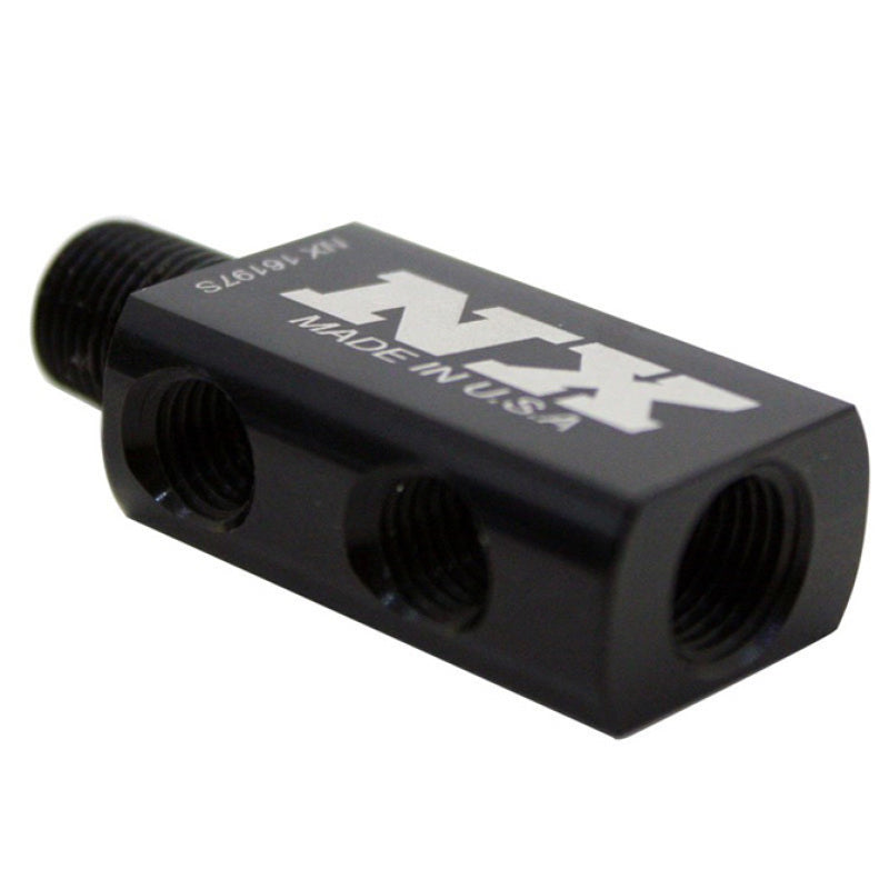 Nitrous Express Compact Distribution Block w/Gauge Port - Burkken Auto Parts