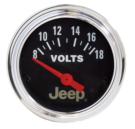 Autometer Jeep 52mm 8-18 Volts Short Sweep Electronic Voltmeter Gauge - Burkken Auto Parts