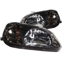 ANZO 1999-2000 Honda Civic Crystal Headlights Gun-Metal Gray - Burkken Auto Parts