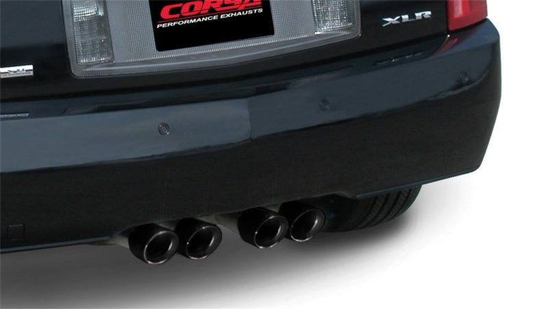 Corsa 2004-2008 Cadillac XLR 4.6L 25in Cat-Back Dual Rear w Twin 35in Black Pro-Series Tips - Burkken Auto Parts