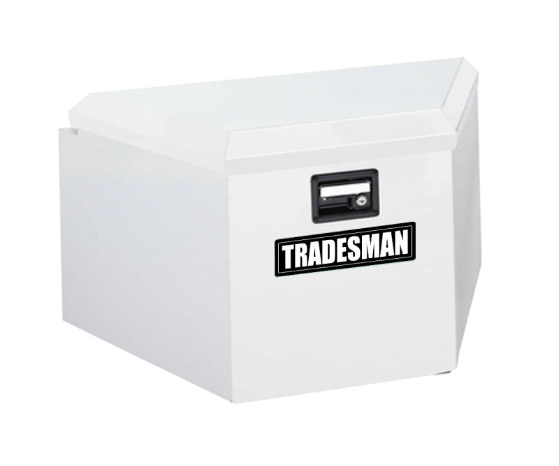 Tradesman Steel Trailer Tongue Storage Box (16in.) - White - Burkken Auto Parts