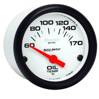 Autometer Phantom 2-1/16in 60-170 Deg F Electronic Oil Temperature Gauge - Burkken Auto Parts
