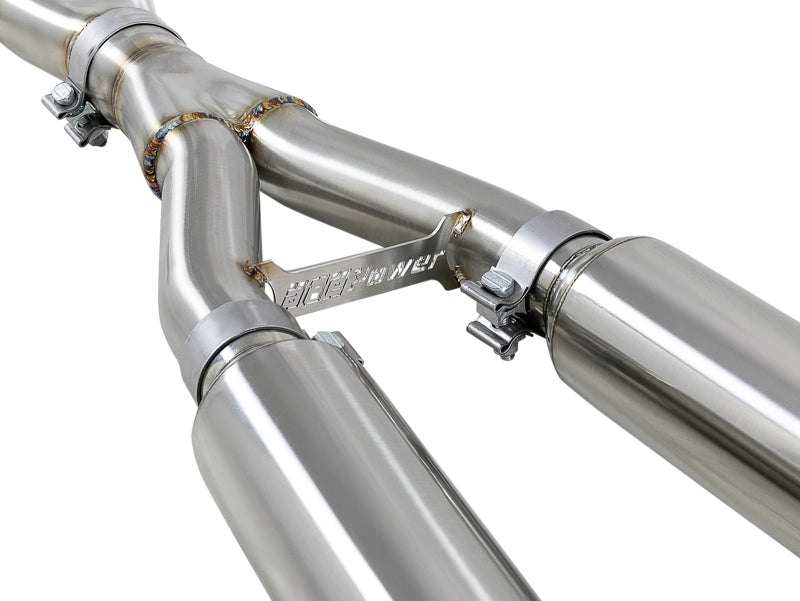 aFe POWER Takeda 2.5in 304 SS CB Exhaust w/ Carbon Fiber Tips 17-19 Infiniti Q60 V6-3.0L (tt) - Burkken Auto Parts