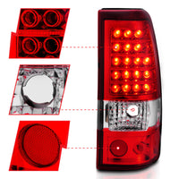ANZO 2003-2006 Chevrolet Silverado 1500 LED Taillights Red/Clear - Burkken Auto Parts