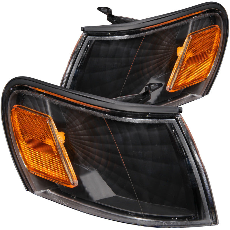 ANZO Corner Lights 1993-1997 Toyota Corolla Euro Corner Lights Black w/ Amber Reflector - Burkken Auto Parts