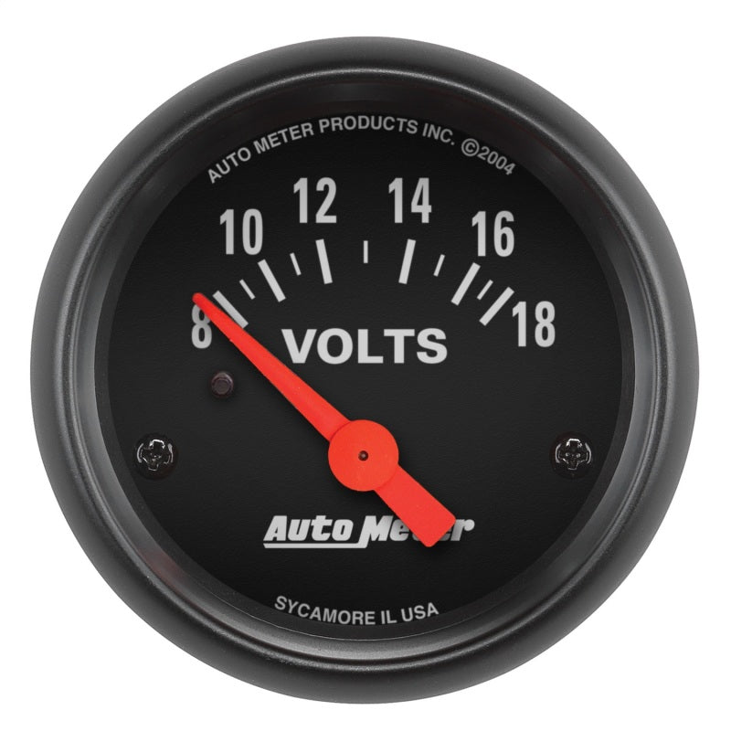 Autometer Z-Series 52mm 8-18 Volts Volmeter Gauge - Burkken Auto Parts