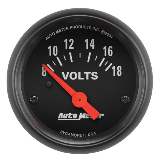 Autometer Z-Series 52mm 8-18 Volts Volmeter Gauge - Burkken Auto Parts