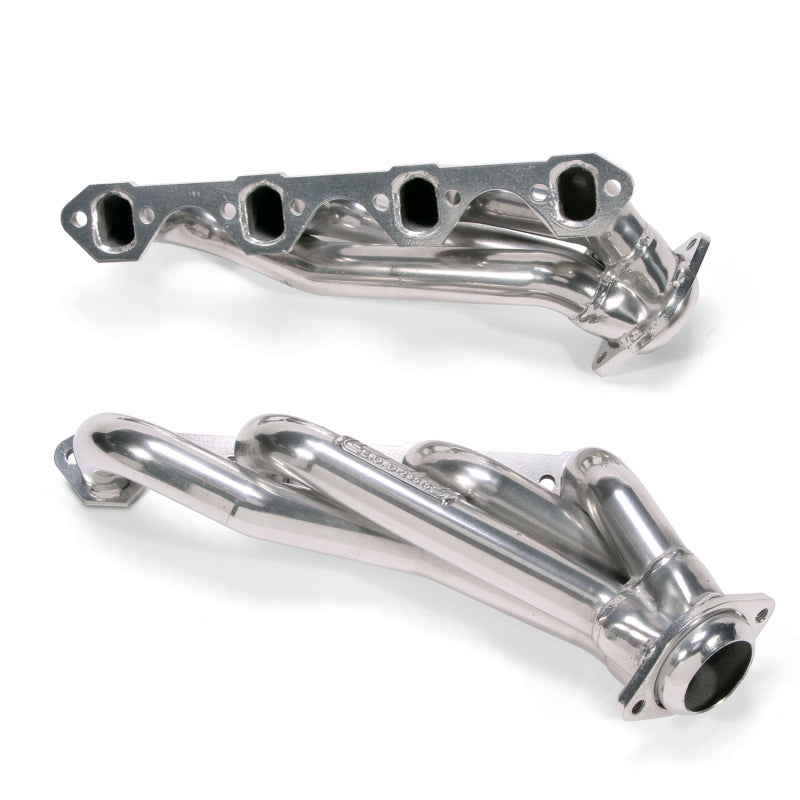BBK 79-93 Mustang 351 Swap Shorty Unequal Length Exhaust Headers - 1-5/8 Silver Ceramic - Burkken Auto Parts