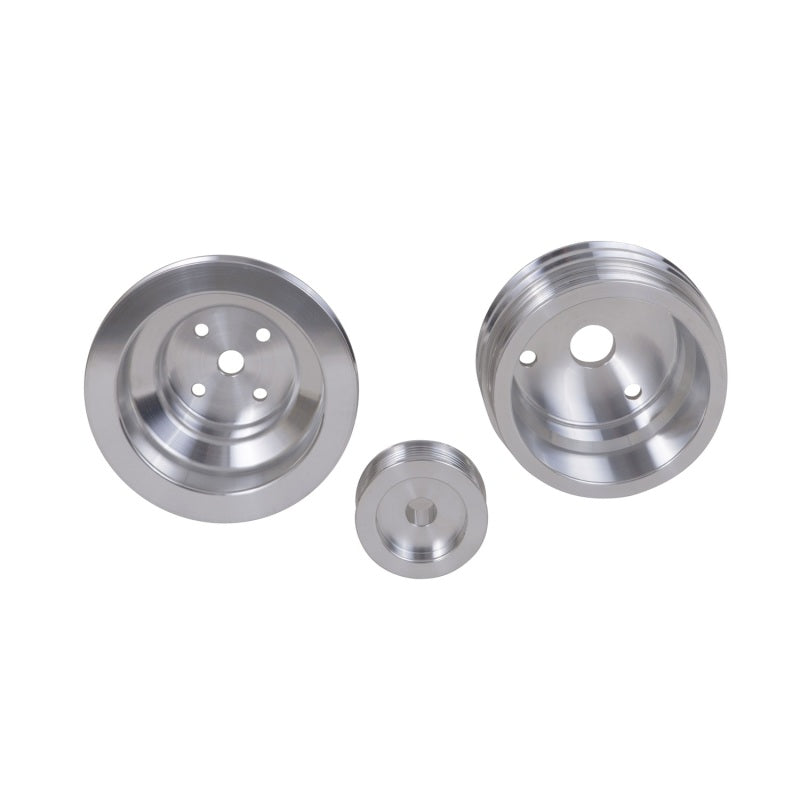 BBK 85-97 GM Truck 305 350 Underdrive Pulley Kit - Lightweight CNC Billet Aluminum (3pc) - Burkken Auto Parts